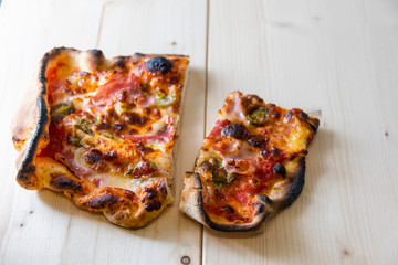 Italian food culture wiht snack on a wooden table