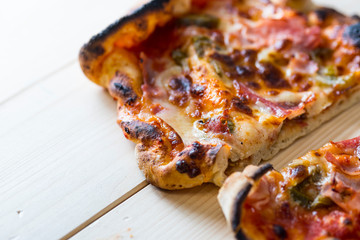 Italian food culture wiht snack on a wooden table