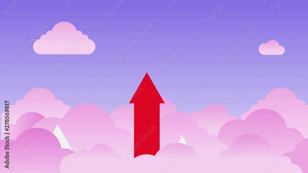 Poster pink cloud storage arrow upload data paper style