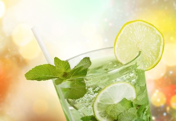 Fresh Mojito cocktail  on  background.