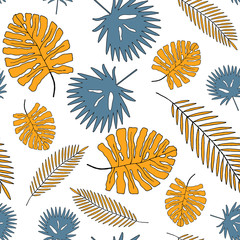 Fototapeta na wymiar seamless pattern of tropical leaves. vector illustration eps10.