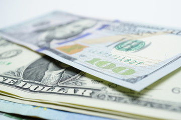 US dollar and Euro banknotes background : Banking Account, Investment Analytic research data economy, trading, Business company concept.