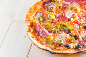 Italian food culture wiht snack on a wooden table