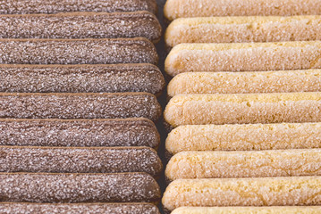 Italian Cookie Savoiardi Tiramisu Biscuits Top View Background Pattern