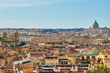 Fototapeta premium Rome skyline view from Villa Borghese in Italy