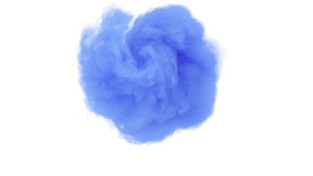 Blue fluffy cloud vortex 3D render