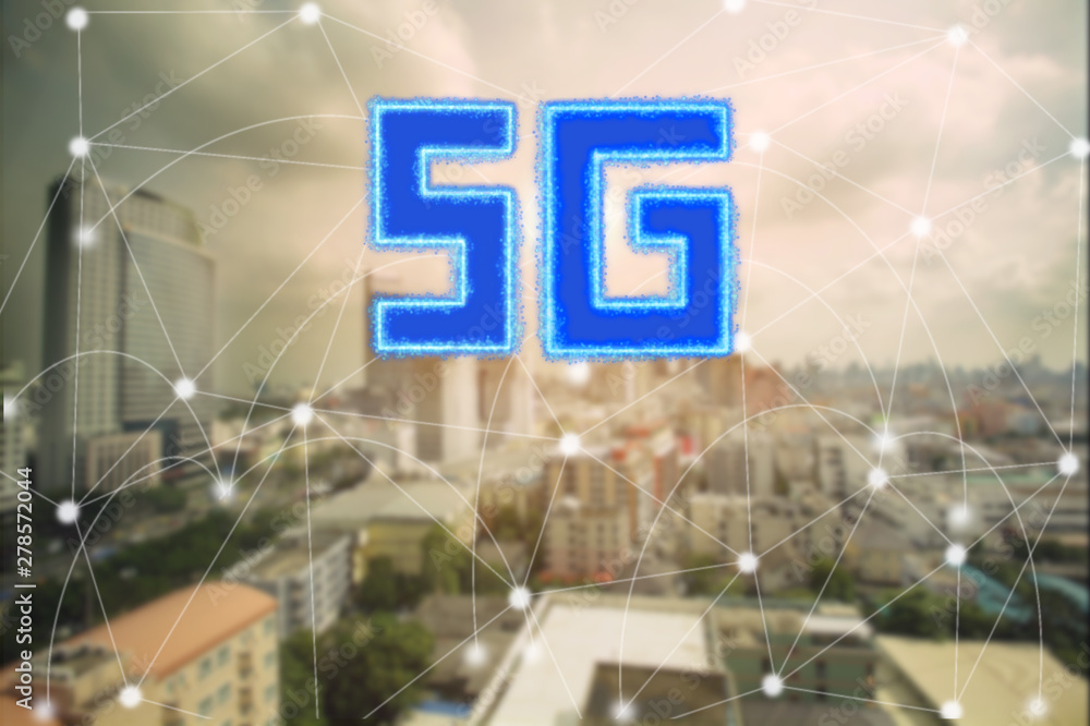 Poster 5g icon with network conection