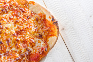 Italian food culture wiht snack on a wooden table