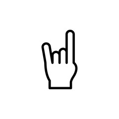 Hand rock gesture outline icon. Element of hand gesture illustration icon. signs, symbols can be used for web, logo, mobile app, UI, UX