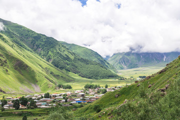 Amazing mountain landscape in Georgia on sunny summer day.