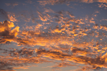 Red sky clouds background. Beautiful landscape with clouds on sky