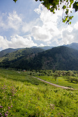 Naklejka premium Góry w pobliżu miasta Ałmaty w Kazachstanie. Lato w górach, wąwóz Kaskelen