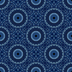 Geometrical oriental mandala mosaic pattern design - elegant abstract spiritual seamless floral bohemian vector background