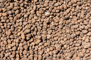 Close up of red haydite as background.