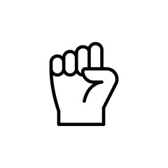 Fist hand gesture outline icon. Element of hand gesture illustration icon. signs, symbols can be used for web, logo, mobile app, UI, UX