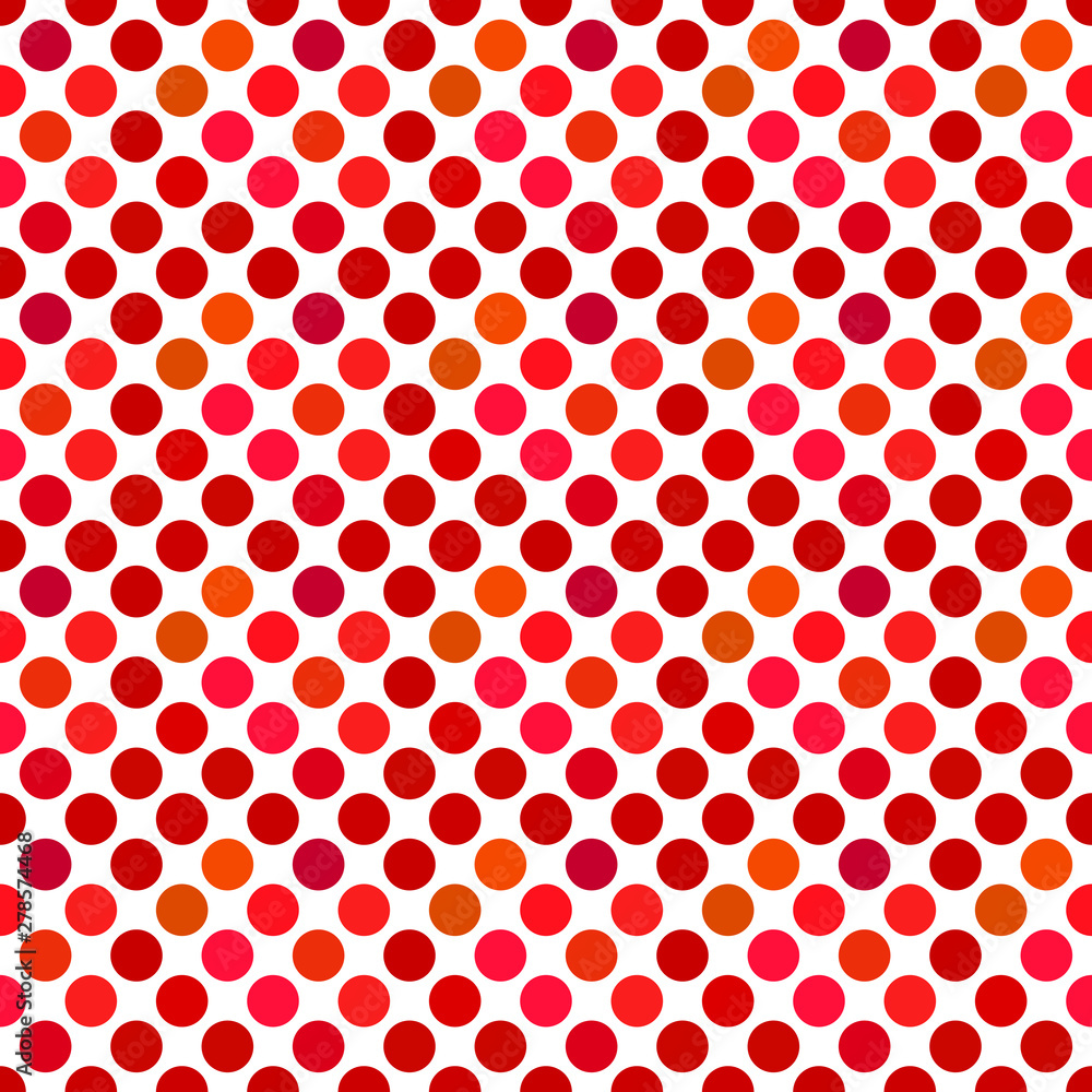 Poster geometrical seamless circle pattern background - red vector design from circles
