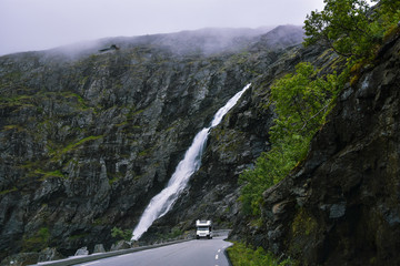 Norwegian Scenic Route Geiranger - Trollstigen in Sunnmore region, More og Romsdal, Norway. 