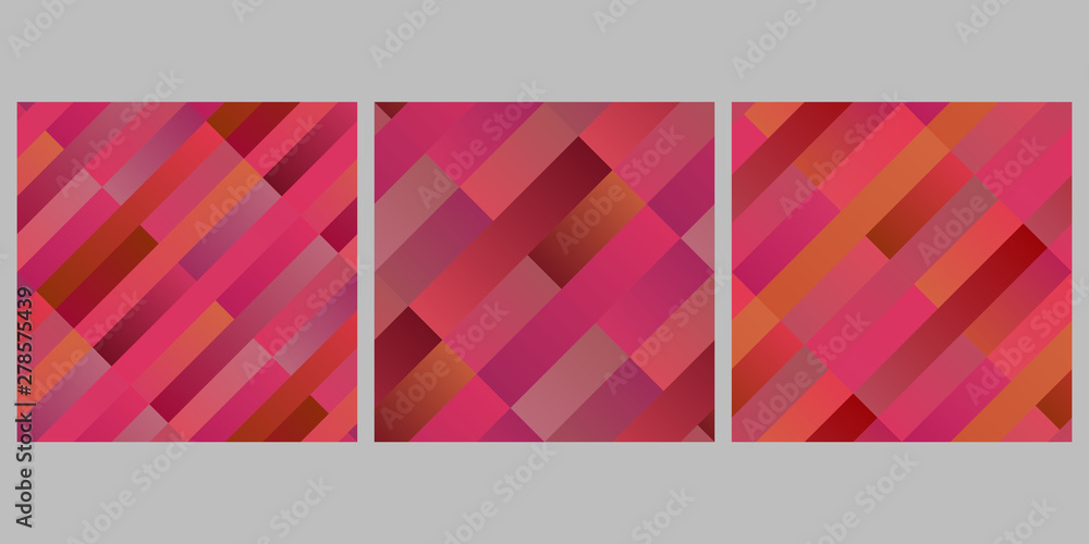 Poster gradient stripe pattern background set - abstract vector designs from diagonal rectangles