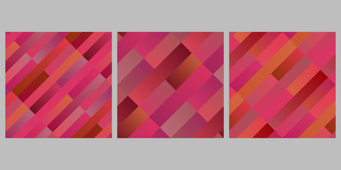 Gradient stripe pattern background set - abstract vector designs from diagonal rectangles