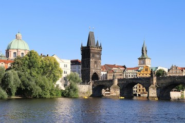 Fototapeta na wymiar praha, river, city, architecture, water, vltava, czech, town, building, view, 