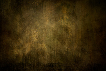 Dark golden grungy background or texture