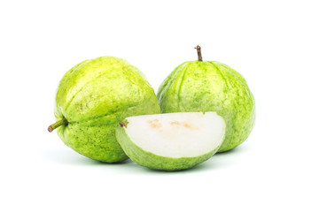 Guava fruit isolated on white background.