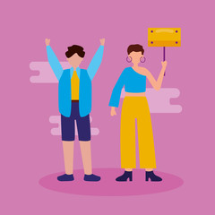 happy birthday people flat design