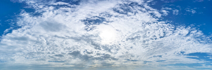 Panorama cloudy sky background