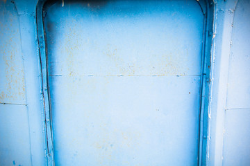 background texture old blue metal wall with rust