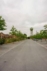DINSLAKEN, Germany - 15/07/2019: Parking Space At "Bergpark Lohberg" On A Cloudy Day
