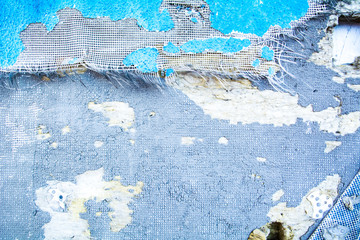 background texture old blue concrete wall falling apart