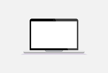 laptop on gray background vector illustration