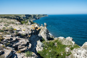 Mountains and the sea. Beautiful landscape. Vacation.