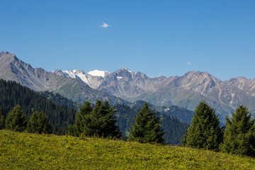 Fototapeta premium Almaty mountains landscape. Summer view of Kok Zhailau