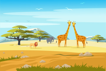 African safari flat vector banner concept © backup_studio