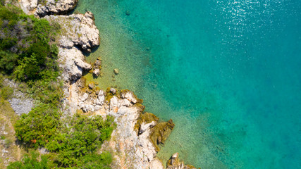 croatie landscape, coast and sea, aerial view