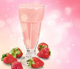 Healthy Fruit Smoothie in glass on  Background