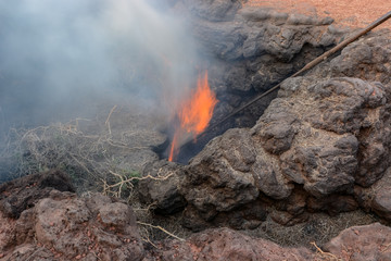 Obraz premium fire pit lanzarote 