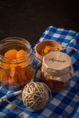 Healthy dried apricot. Procurement for the future. Long storage of vitamin supplements in food.