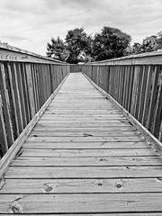 Wooden Bridge Path 2 B&W