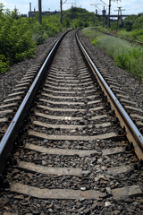 Fototapeta na wymiar Railway for trains and electric trains