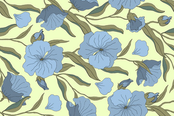 Art floral vector seamless pattern.