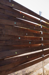 Obraz premium Self made garden fence, shining glass ball