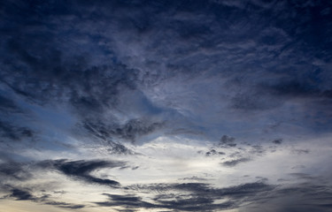 Fototapeta na wymiar dramatic sky and clouds at sunset