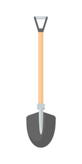 Shovel with handle flat vector illustration