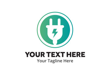 Obraz premium simple electrical logo creative design in flat style with color . electricity logo creative design for identity and business