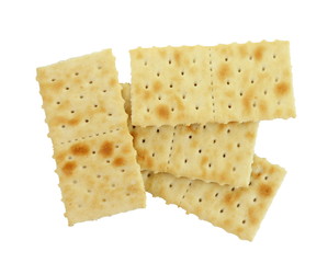 Soda Crackers isolated on white background.