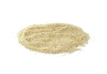 Pile of breadcrumbs isolated on white background