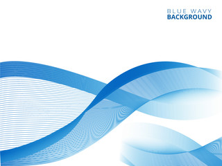 Blue Abstract Background. Wave Background. Vector Illustration 