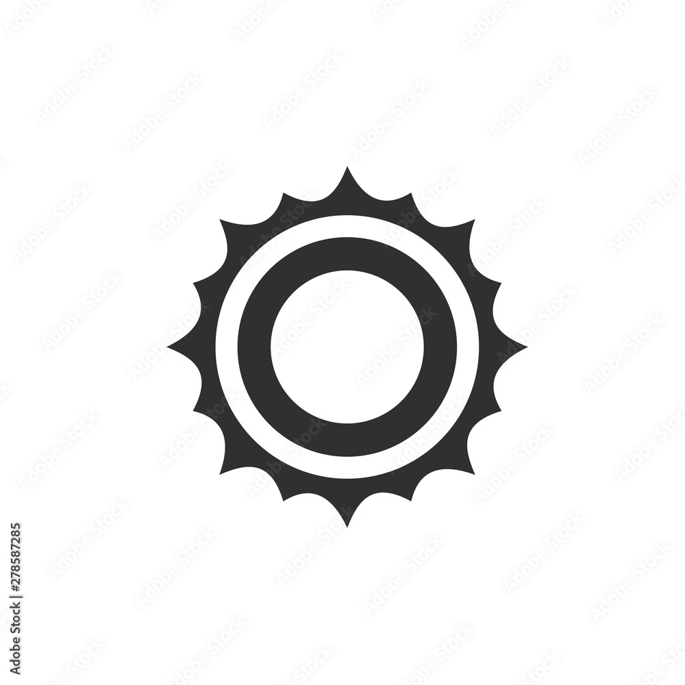 Poster Sun icon template color editable. Sun symbol vector sign isolated on white background. Simple logo vector illustration for graphic and web design.